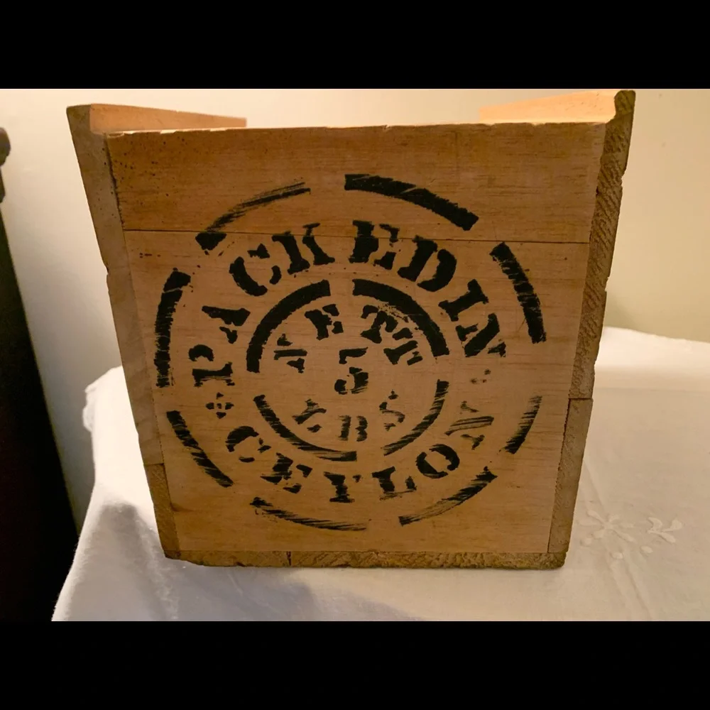 Wooden Shipping Box - 5 Lbs Pekoe Tea. NZ
